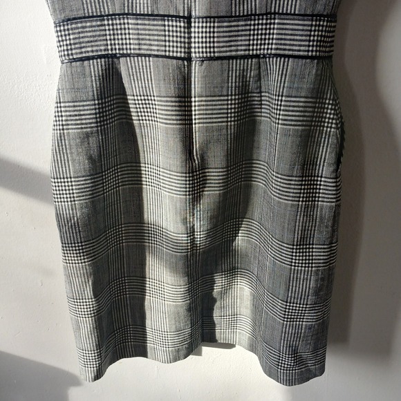 J.McLaughlin Women's Size 6 Sheath Dress Plaid Wool Blend Sleeveless Pockets Zip - Picture 13 of 15